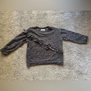 Zara Gray Kids Sweatshirt with Ruffle Detail